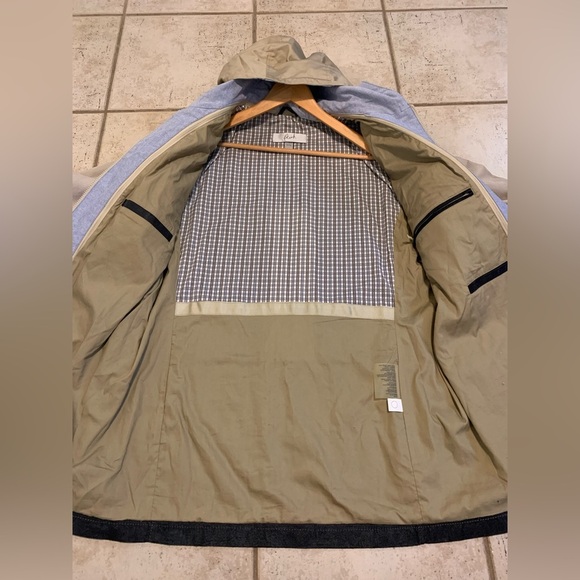 Blink Genuine Leather Colorblock Jacket XL Black Suede & Beige Hooded Parka - Picture 12 of 16